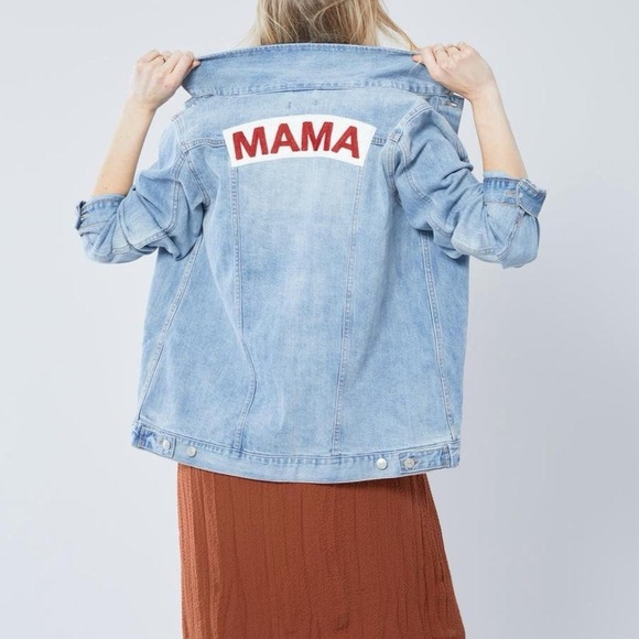 Ingrid & Isabel Jackets & Blazers - Ingrid & Isabel MAMA Blue Denim Jacket Small